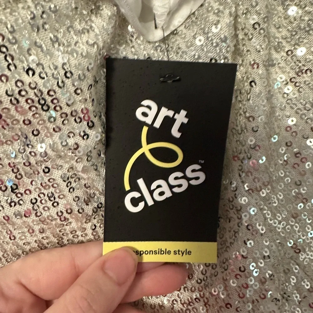 Art Class Silver Sequin Mini Dress